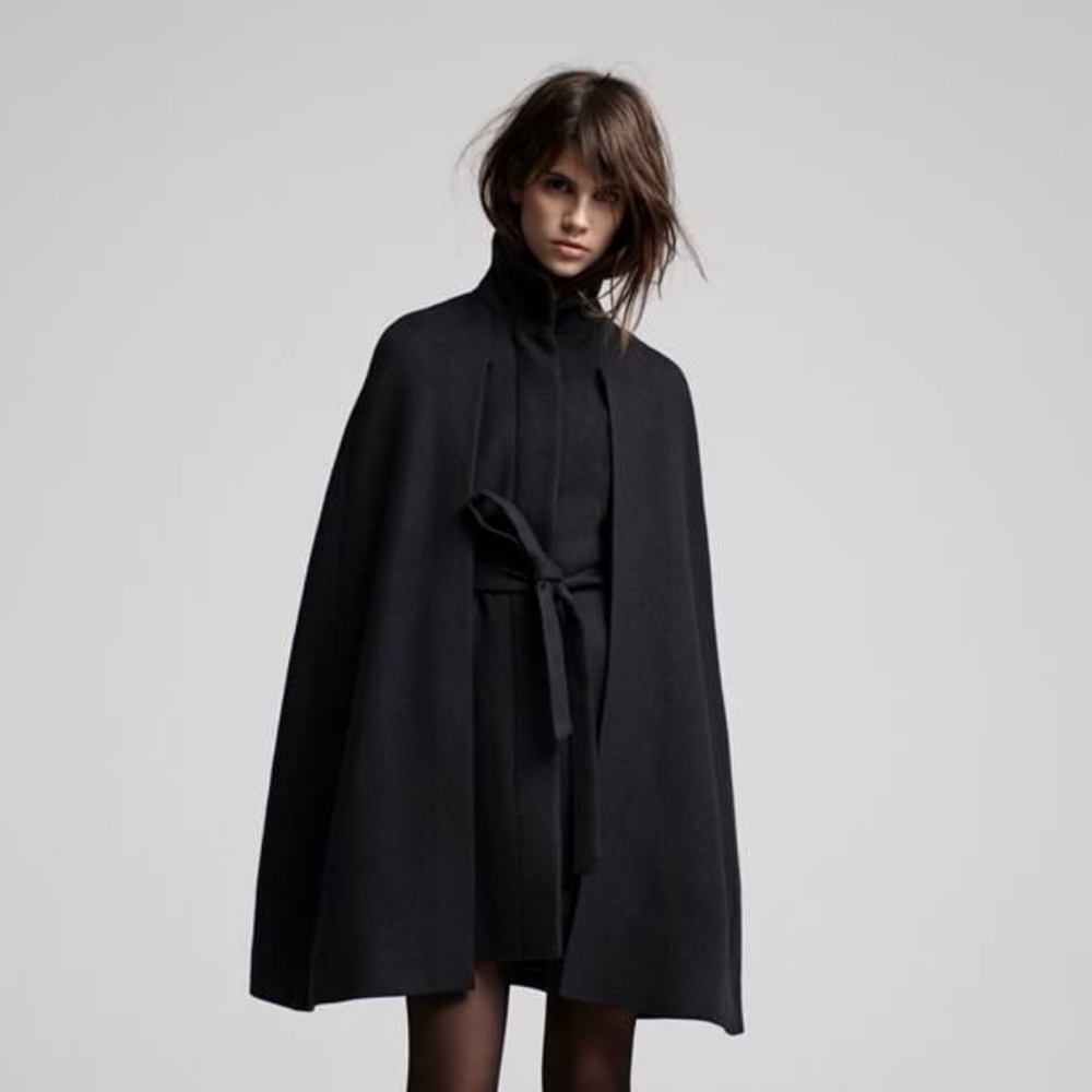 Maje | Wool-blend Cape Jacket Wwith Belt